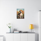 Beagle Stained Glass Canvas Wall Art, Dog Lover Gift, Pet Art Print, Stretched Canvas Decor