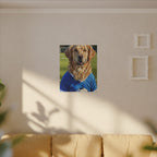 Golden Retriever Oil Painting Soccer Portrait Canvas Wall Art - Dog Lover Gift, Pet Decor for Home, Premium Stretched Canvas Print