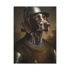 German Shorthaired Pointer Medieval Knight Portrait Canvas Wall Art, Regal Dog Painting, Stretched Canvas
