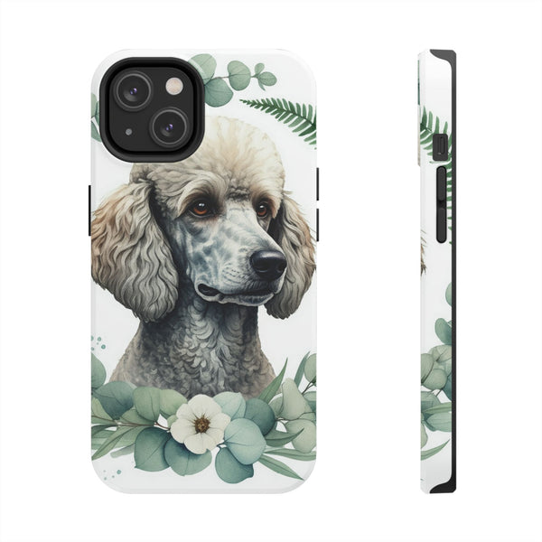 Poodle Watercolor Botanical Wreath Phone Case | Premium Dog Prints | Tritan
