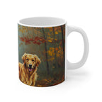 Acrylic Painting Golden Retriever - Autumn Woods | Ceramic Mug 11oz