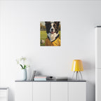 Border Collie Oil Painting Soccer Portrait Stretched Canvas Wall Art | Energetic Dog Lover Gift | Premium Pet Decor