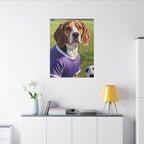 Beagle Soccer Portrait Oil Painting Canvas Print, Dog Wall Art Decor, Pet Lover Gift