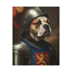 English Bulldog Medieval Knight Portrait Canvas Wall Art, Regal Dog Painting, English Bulldog Lover Gift, Stretched Canvas