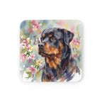 Rottweiler Watercolor Drink Coaster by Tritan — angled detail view