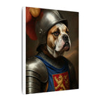 English Bulldog Medieval Knight Portrait Canvas Wall Art, Regal Dog Painting, English Bulldog Lover Gift, Stretched Canvas