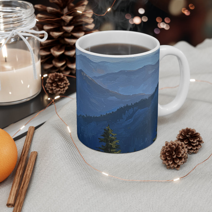 Acrylic French Bulldog - Mountain Overlook | Ceramic Mug 11oz