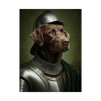 Labrador Retriever Medieval Knight Portrait Matte Poster, Regal Dog Art Print, Labrador Retriever Lover Gift, Wall Art
