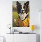 Border Collie Oil Painting Soccer Portrait Stretched Canvas Wall Art | Energetic Dog Lover Gift | Premium Pet Decor