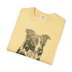 Border Collie Woodcut Shirt | Comfort Colors Dog Tee
