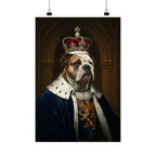 English Bulldog Kings & Queens Royal Portrait Matte Poster, Regal Dog Art Print, English Bulldog Lover Gift, Wall Art