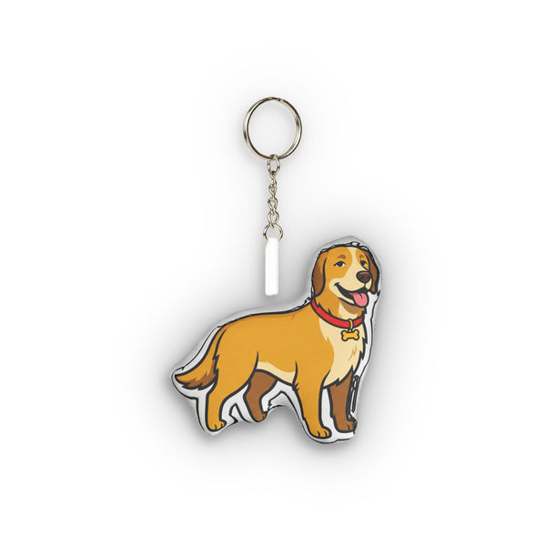 Pop Art Golden Retriever Plush Keychain | Tritan