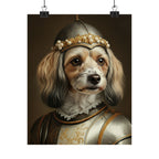 Havanese Medieval Knight Portrait Matte Poster, Regal Dog Art Print, Havanese Lover Gift, Wall Art