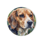 Beagle Watercolor Drink Coaster by Tritan — front studio view