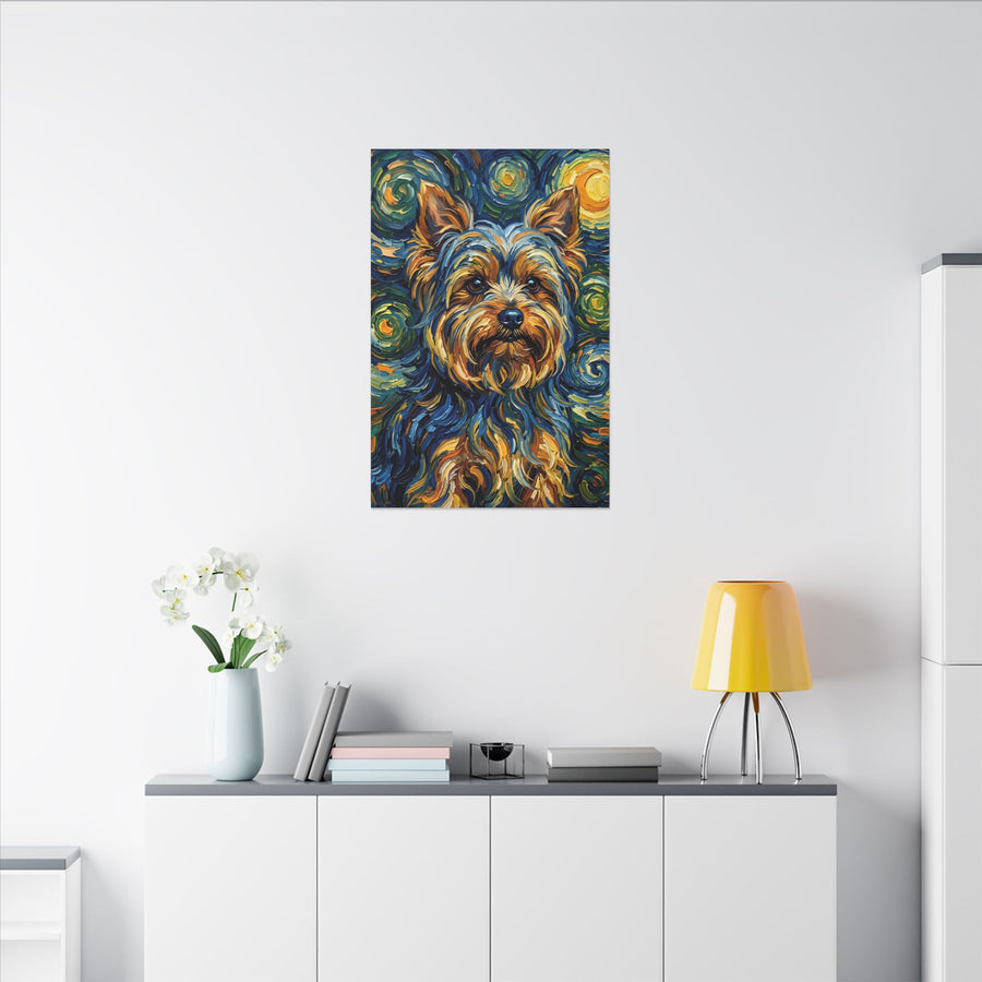 Yorkshire Terrier Post-Impressionist Oil Painting Canvas Wall Art | Yorkie Dog Lover Gift | Pet Decor for Home