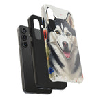 Siberian Husky Watercolor Wildflower Field Phone Case | Premium Dog Prints | Tritan — detail view