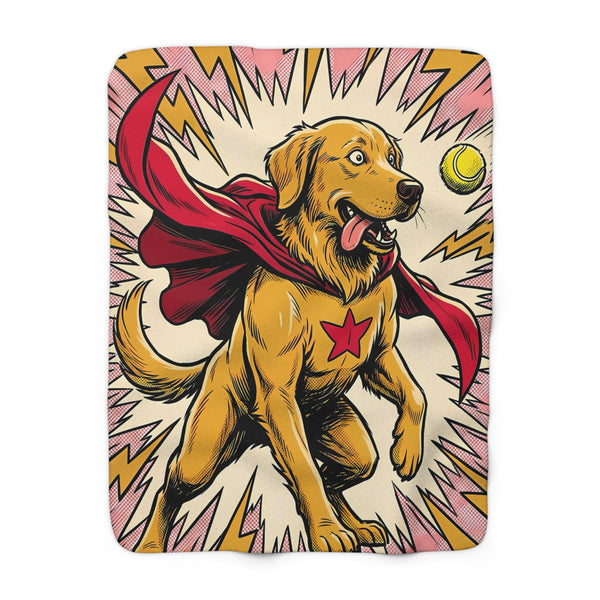 Golden Retriever Comic Pop Art Throw Blanket | Premium Dog Art | Tritan