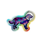 Cosmic Golden Retriever Holo Sticker | Tritan