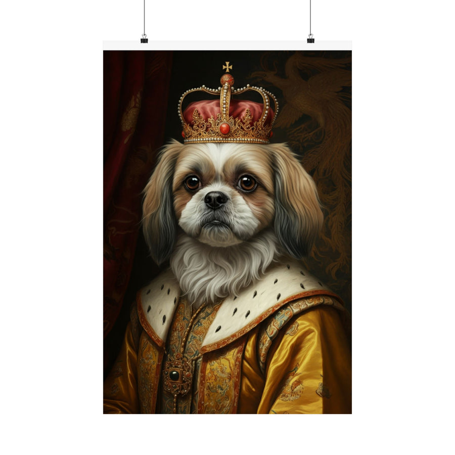 Shih Tzu Kings & Queens Royal Portrait Matte Poster, Regal Dog Art Print, Shih Tzu Lover Gift, Wall Art