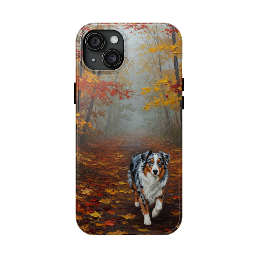 Acrylic Australian Shepherd - Autumn Woods | Tough Phone Case