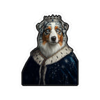 Australian Shepherd Kings & Queens Royal Portrait Sticker, Dog Portrait Vinyl Decal, Kiss-Cut Sticker, Australian Shepherd Lover Gift