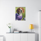 Beagle Soccer Portrait Oil Painting Canvas Print, Dog Wall Art Decor, Pet Lover Gift