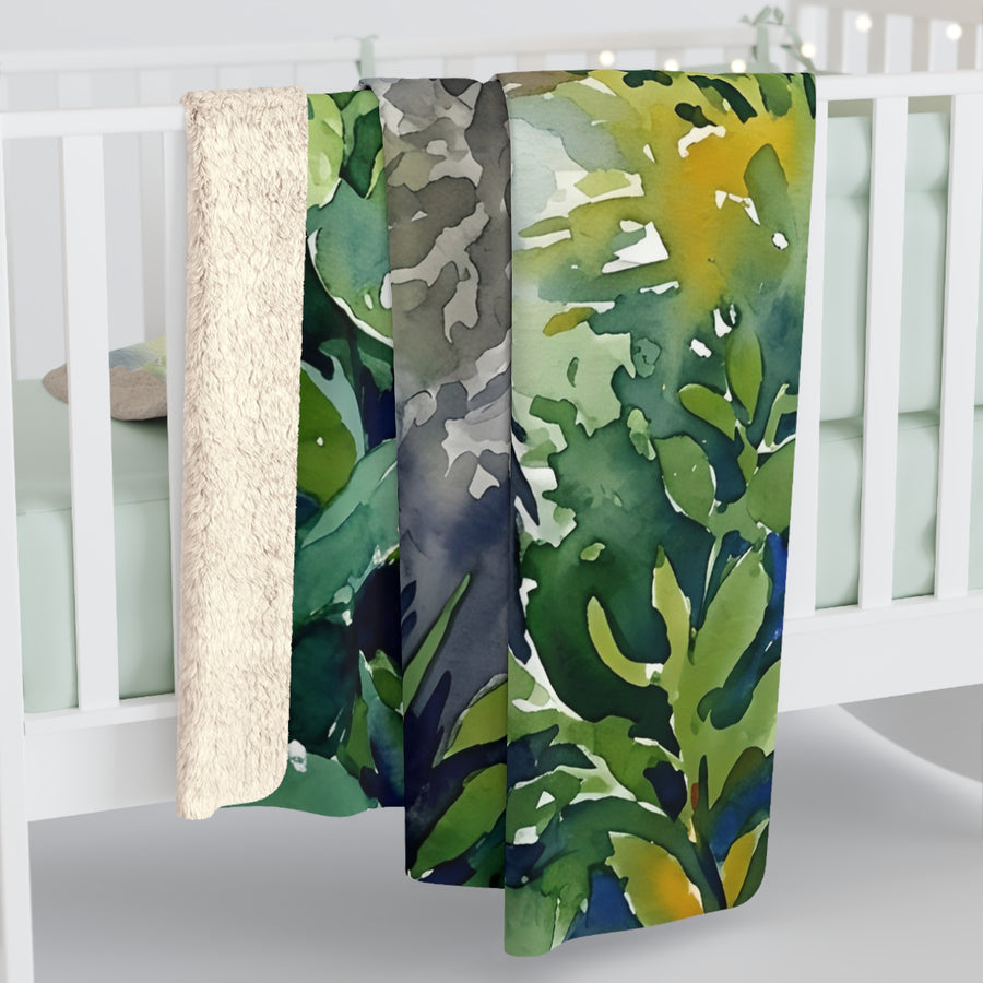 Poodle Watercolor Rain Garden Throw Blanket | Premium Dog Art | Tritan