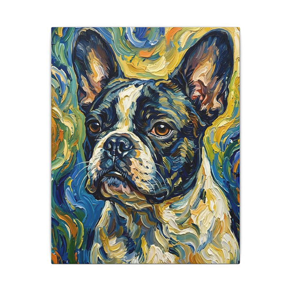 French Bulldog Post-Impressionist Oil Painting Canvas Wall Art Decor Gift for Dog Lovers