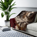 Australian Shepherd Kings & Queens Royal Portrait Regal Throw Blanket | Premium Dog Art | Tritan