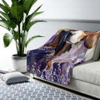 Beagle Watercolor Lavender Fields Throw Blanket | Premium Dog Art | Tritan