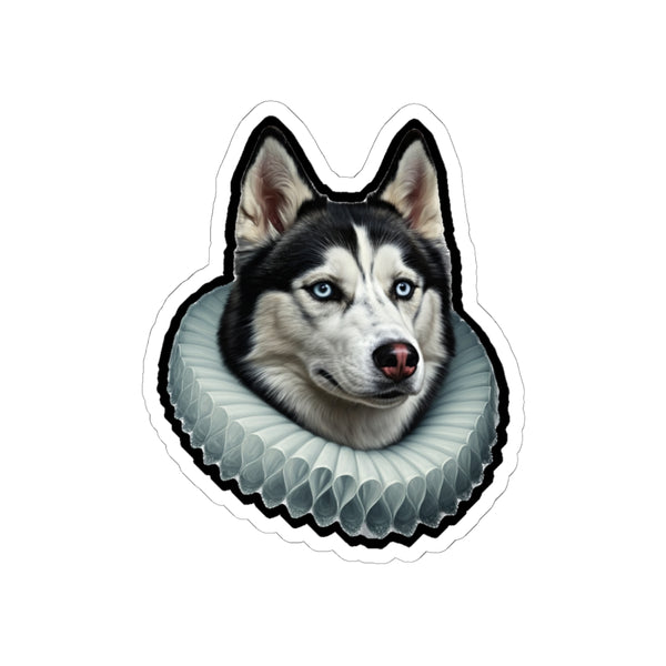 Siberian Husky Renaissance Royal Portrait Sticker, Dog Portrait Vinyl Decal, Kiss-Cut Sticker, Siberian Husky Lover Gift