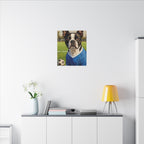Boston Terrier Oil Painting Soccer Portrait Canvas Wall Art - Dog Lover Gift, Pet Decor, Sports Fan Home Art