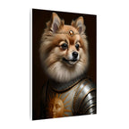 Pomeranian Medieval Knight Portrait Canvas Wall Art, Regal Dog Painting, Pomeranian Lover Gift, Stretched Canvas