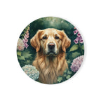Golden Retriever Watercolor Drink Coaster by Tritan — front studio view