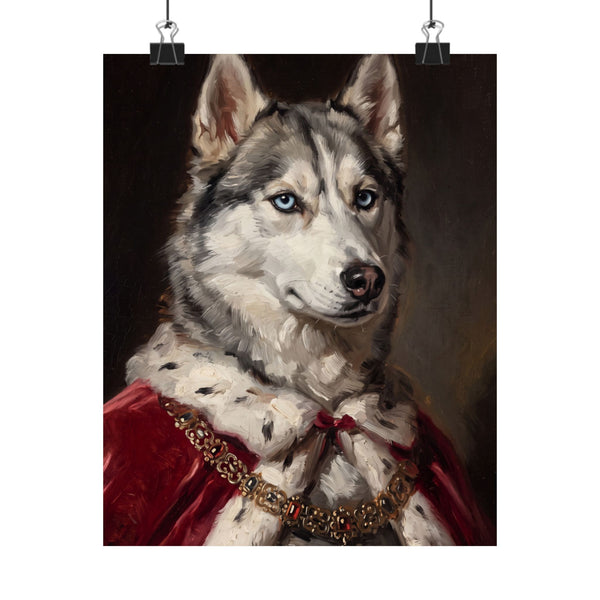 Siberian Husky Kings & Queens Royal Portrait Matte Poster, Regal Dog Art Print, Siberian Husky Lover Gift, Wall Art