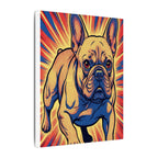 French Bulldog Pop Art Canvas - Dynamic Comic Book Style Wall Art with Halftone Dots - Energetic Retro Dog Print