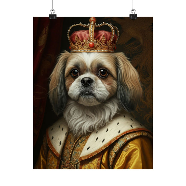 Shih Tzu Kings & Queens Royal Portrait Matte Poster, Regal Dog Art Print, Shih Tzu Lover Gift, Wall Art