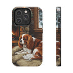 Acrylic Cavalier King Charles Spaniel - Winter Hearth | Tough Phone Case