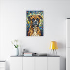 Boxer Dog Post-Impressionist Oil Painting Canvas Wall Art Decor Gift for Dog Lover