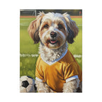 Havanese Oil Painting Soccer Portrait Stretched Canvas Wall Art | Havanese Dog Gift | Pet Owner Decor