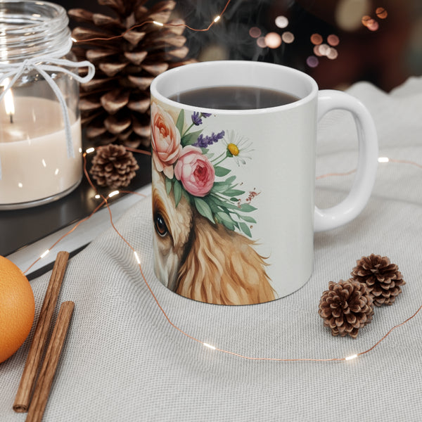 Poodle Watercolor Floral Crown Coffee Mug | Premium Dog Prints | Tritan — Lifestyle View