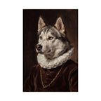 Siberian Husky Renaissance Royal Portrait Matte Poster, Regal Dog Art Print, Siberian Husky Lover Gift, Wall Art