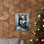 Siberian Husky Medieval Knight Portrait Matte Poster, Regal Dog Art Print, Siberian Husky Lover Gift, Wall Art
