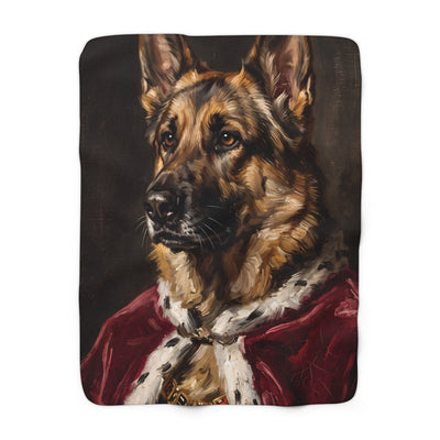 German Shepherd Kings & Queens Royal Portrait Regal Throw Blanket | Premium Dog Art | Tritan