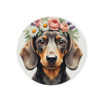 Dachshund Watercolor Floral Crown Gift Set — Mug + Coaster + Sticker | Tritan