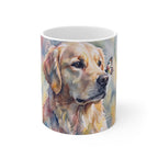 Golden Retriever Watercolor Butterfly Bloom Ceramic Mug 11oz | Dog Lover Gift