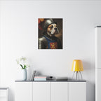 English Bulldog Medieval Knight Portrait Canvas Wall Art, Regal Dog Painting, English Bulldog Lover Gift, Stretched Canvas