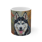 Siberian Husky Cozy Set — 2-Piece Blanket + Mug Gift Set | Autumn Woods | Tritan