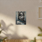 Siberian Husky Medieval Knight Portrait Canvas Wall Art, Regal Dog Painting, Siberian Husky Lover Gift, Stretched Canvas