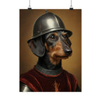 Dachshund Medieval Knight Portrait Matte Poster, Regal Dog Art Print, Dachshund Lover Gift, Wall Art